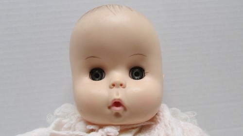 1957 Effanbee Dy-Dee Drink Wet 16" Bebé Muñeca Dormir Ojos Pelo Moldeado Suéter Conjunto - Imagen 8 de 18