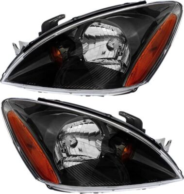 BLACK Headlight Assembly Set For 2004-06 Mitsubishi Lancer Left+Right Sedan 2Pcs