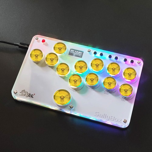 13-Button Sallybox Arcade Controller Mini Fight Stick Game Controller w/Keycaps - Picture 8 of 14