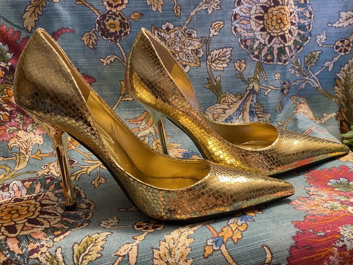 Gold New Look Snake Heels GOLD Snake Textured Guess CARRIE