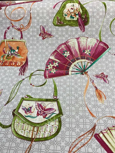 P Kaufmann Layla Slub Duck Platinum Butterfly Fabric By the Yard - Picture 4 of 6