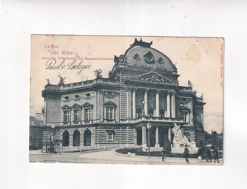 4196) ¡SALUDOS desde VIENA - Teatro Popular Alemán con monumento a Raymund AN... - Imagen 1 de 2