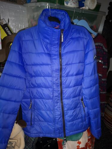 Superdry Fugi Double Zip Blue Padded Jacket Meduim