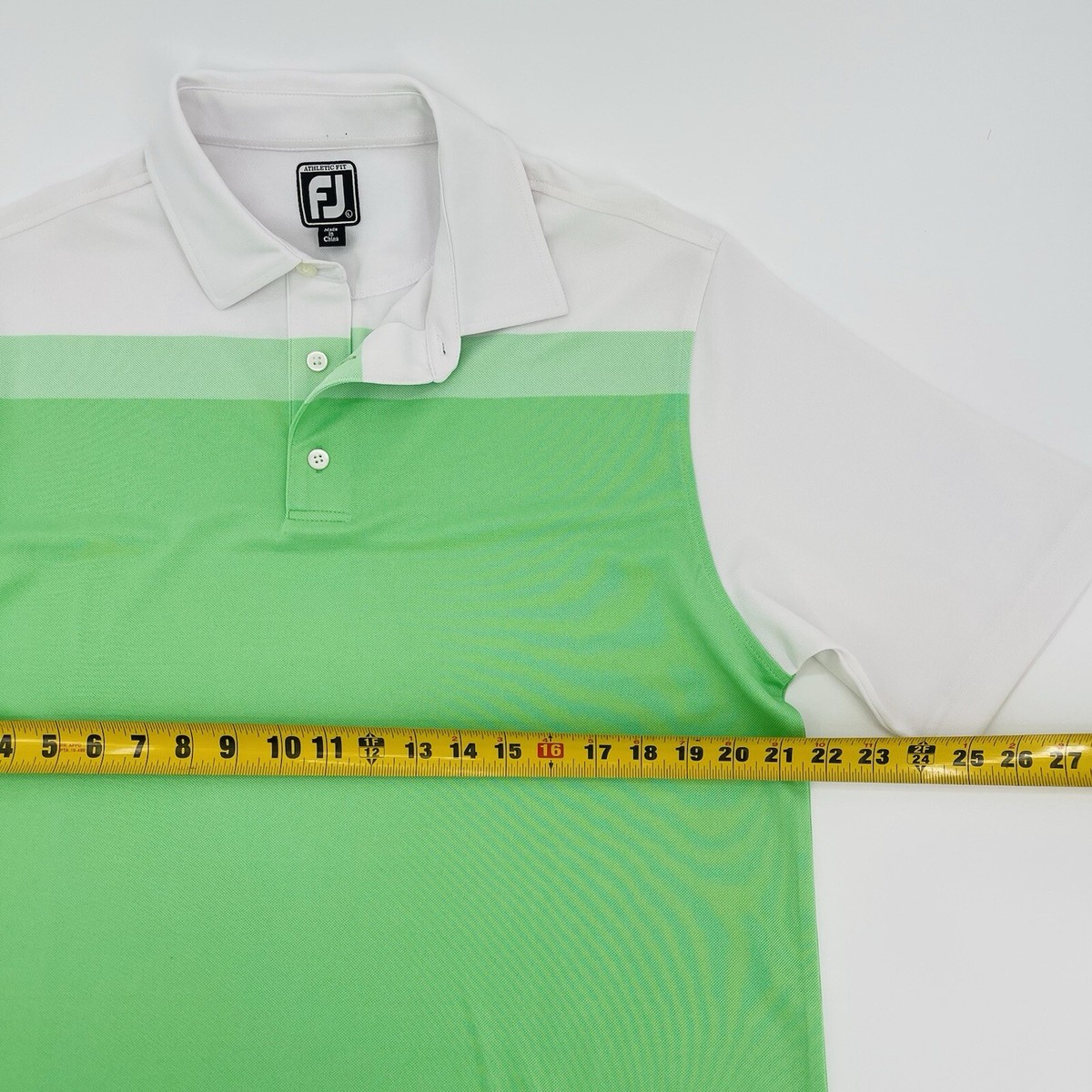 Footjoy Shirt Mens Large Green White Colorblock Casual Golf Polo