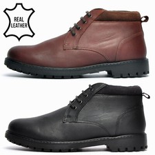 REAL LEATHER - Oaktrak Ballard By Red Tape Mens Smart Chukka Rugged Ankle Boots