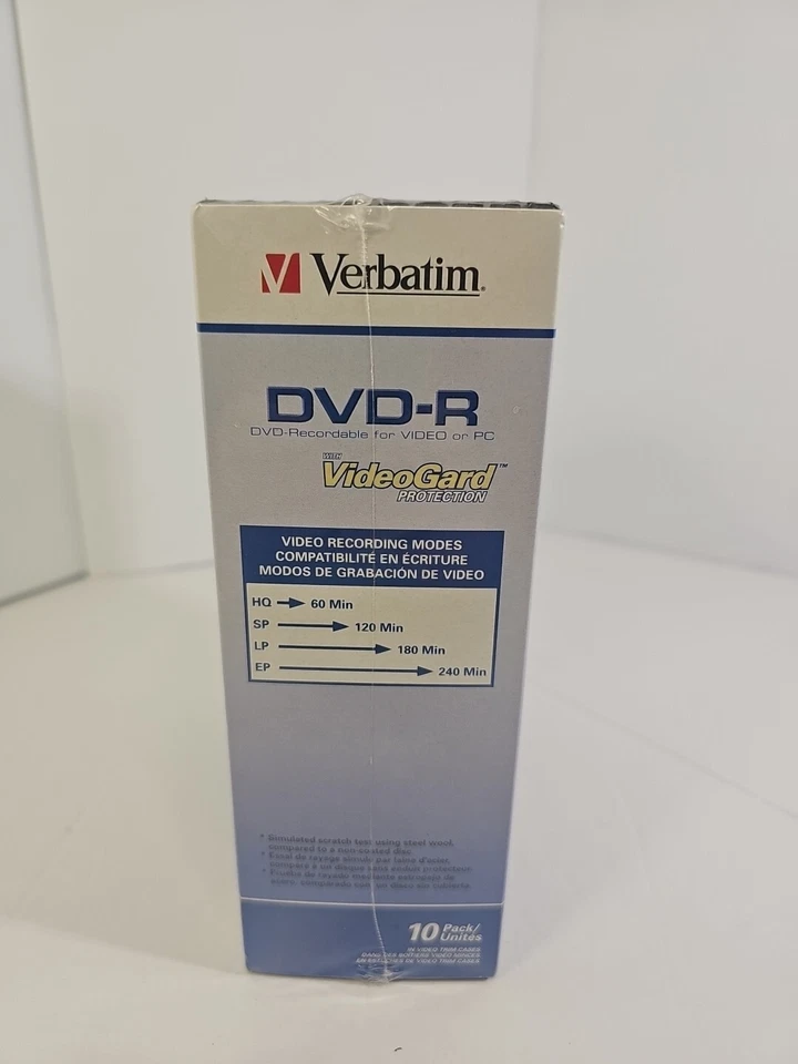 Verbatim DVD-R 4.7GB 10 Pack Video Trim Cases VideoGard Protection 120 min New - Image 2 of 4