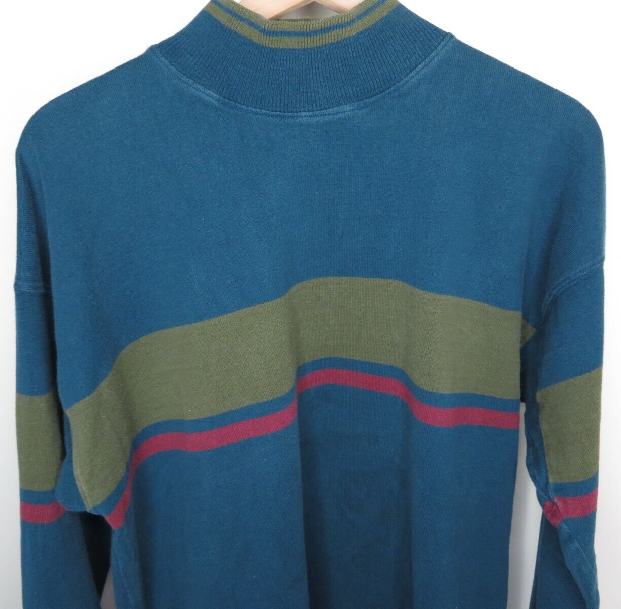 Vintage LL Bean Mens Striped Pullover Sweater Turtle Made In USA Sz XL Tall VTG