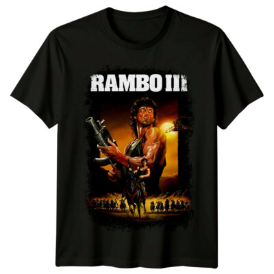 Rambo III (1988) Movie Poster Inspired T-Shirt Retro 80s Tee Unisex
