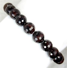 Natural 10mm Faceted Red Garnet Gemstone Round Beads Bracelets 7.5" AAA