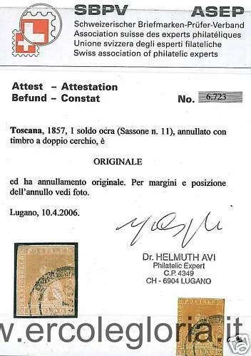 Francobolli italiani dell'antico stato di Toscana usati