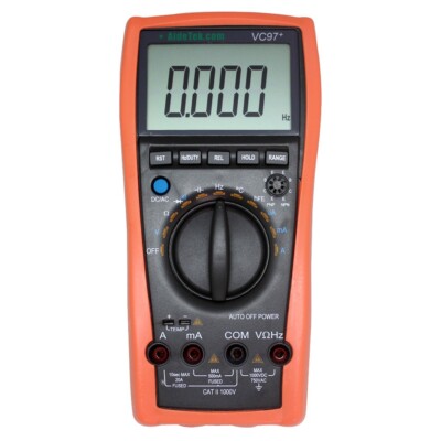 AideTek VC97+ 3 3/­4 Auto range digital multimeter all func T-RMS back light USA