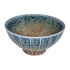 Japanese Rice Soup Bowl 4.75"D Porcelain Icchin Seien Rustic Glaze Made in Japan