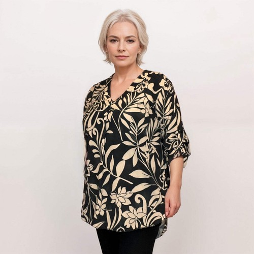 CAMISA BLUSA MUJER ROCKTHOSECURVES DOBLADILLO SUMERGIDO CUELLO EN V TOP TALLA GRANDE DOBLADILLO SUMERGIDO - Imagen 7 de 13