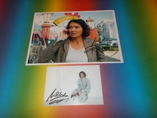 Ulrike Folkerts crime scene signed autograph on 20x28 photo + postcard