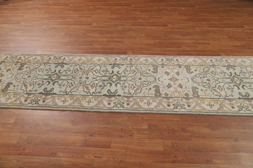 Authentischer handgeknüpfter indischer 10' Läuferteppich Oushak Indian Teppich 3x10 Fuß - Bild 12 von 17