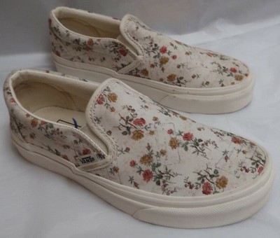 vans floral marshmallow slip on