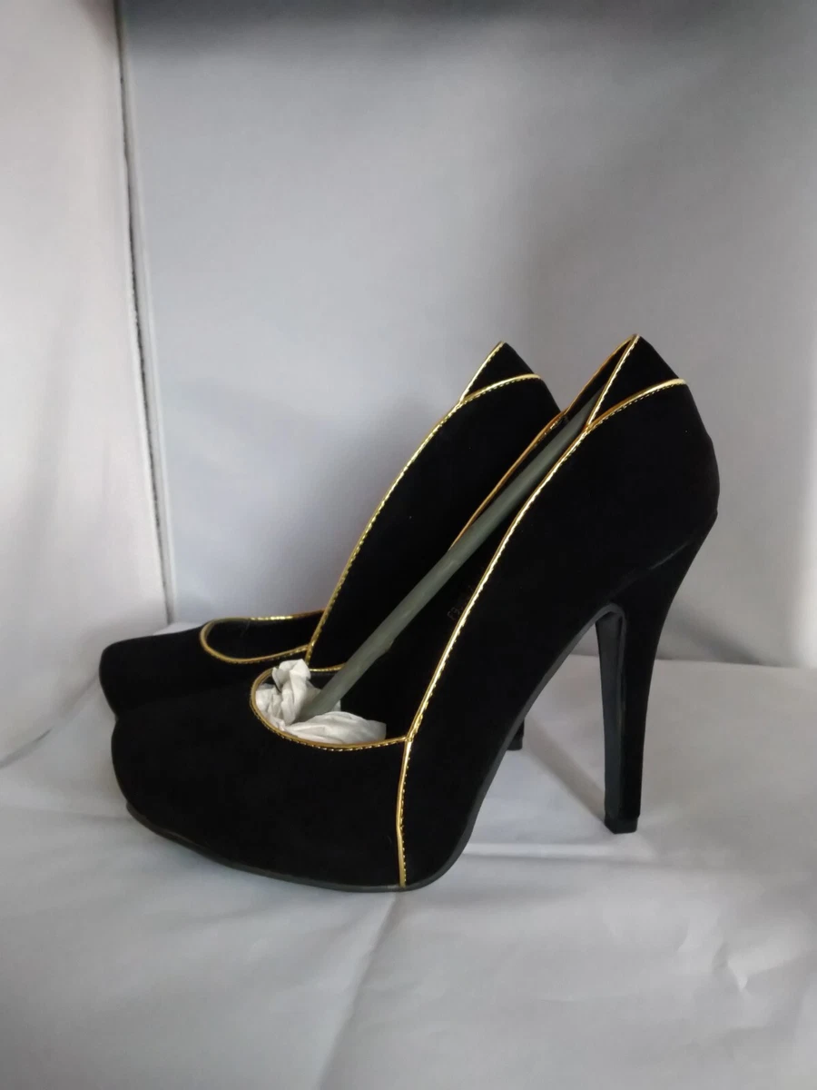 Black and gold 3 inch sale heels
