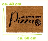 Pizza-FußMatte-Schmutzfangmatte-FußAbtreter-Kokosmatte 60X40 Cm