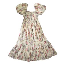 GAP × LoveShackFancy Maxi Dress Floral Puff Sleeve Size M