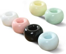 6 Pack Mini Round Ceramic Toothbrush Holder Stand Makeup Tool Holder