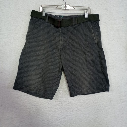 Vintage Volcom Belted Striped Skater Shorts Y2K Baggy Men's Size 36 Gray - Picture 17 of 18