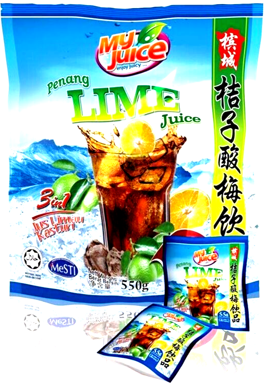 My Juice 3-In-1 Penang Lime Juice with Sour Plum 10 Sachets x 55g