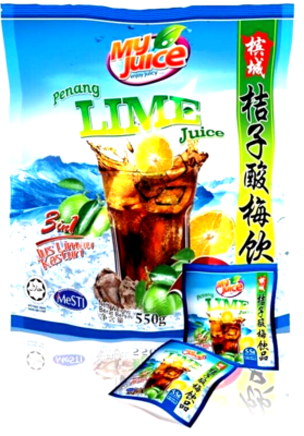 My Juice 3-In-1 Penang Lime Juice with Sour Plum 10 Sachets x 55g