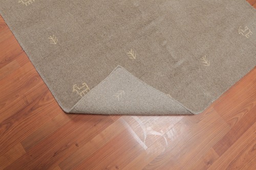 4'x6' Dirty Beige Hand Knotted Traditional Gabbehh Wool Oriental Area Rug - Picture 5 of 6