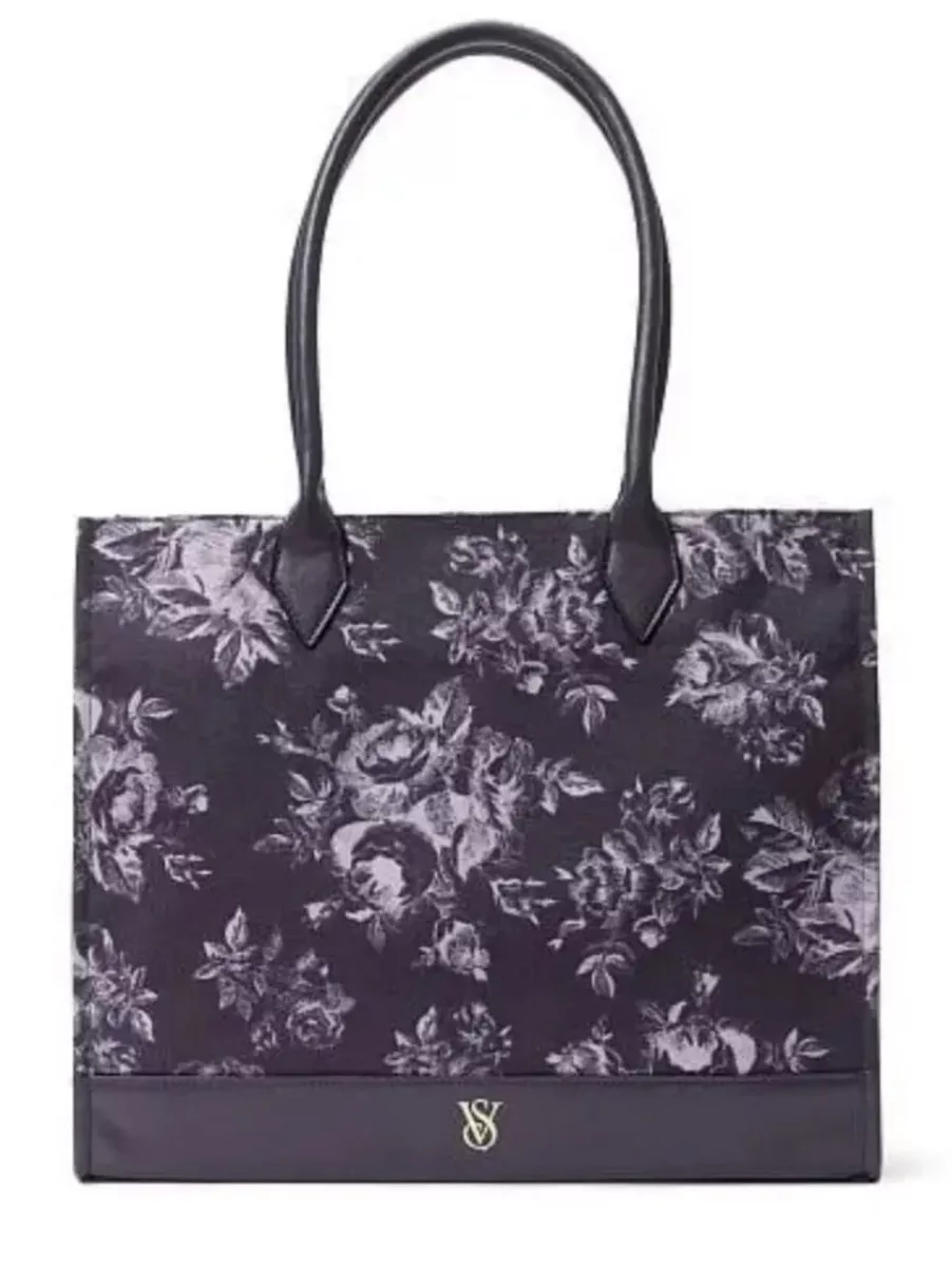 Victoria Secret VS Floral Book Tote, Weekender Travel Bag Large