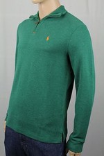 Polo Ralph Lauren Green 1/2 Half Zip Sweater Orange Pony NWT