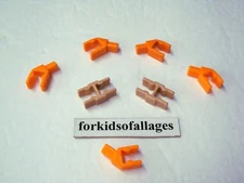 RARE KNEX Tan Double-End & Orange 1-Position Peg Angled Connector Parts / Pieces