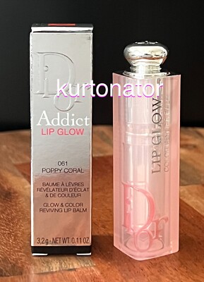 Dior Dior Addict 061 POPPY CORAL Lip Glow Lip Balm 0.11 oz