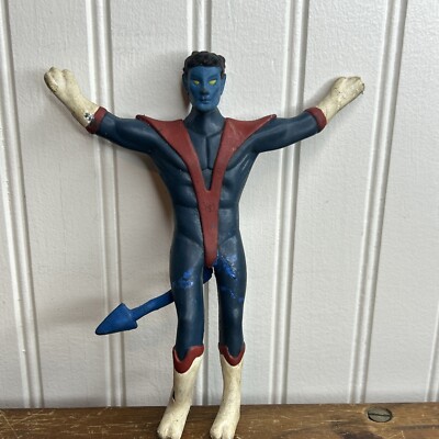 Vintage 1991 Nightcrawler Bend-Ems Uncallny X-Men Rubber 6  Action Figure Toy