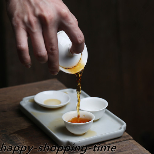 white gaiwan small kungfu tureen porcelain covered bowl cup saucer tea plate new - Picture 1 of 21