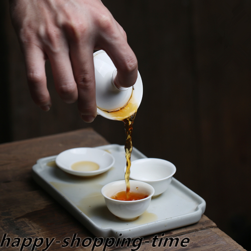 white gaiwan small kungfu tureen porcelain covered bowl cup saucer tea plate new - Picture 1 of 12