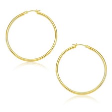 14k Yellow Gold Polished Hoop Earrings 1.5x30mm