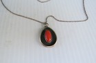 Antique Sterling Silver Red Natural Coral drop Necklace 19" L — photo 3