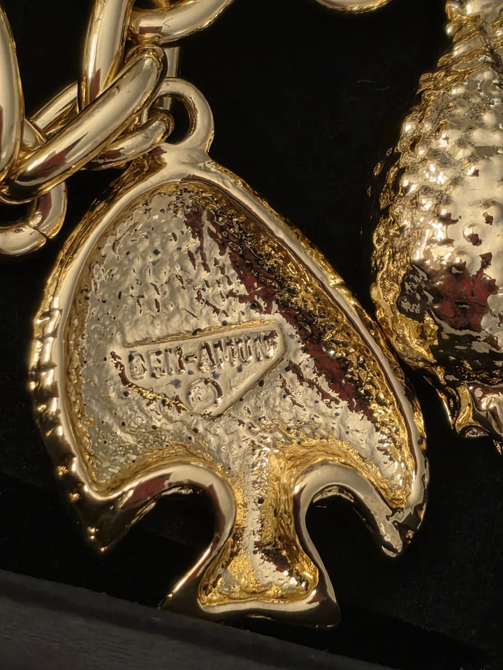 BRAZALETE DE DISEÑO VINTAGE BEN-AMUN TONO DORADO CONCHA MARINA Foto 4 de 4