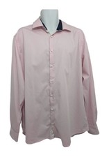 Marks Spencer Autograph Tailored Fit Pink Cotton Shirt Size 46 Cm 18 in Used
