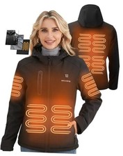 Heated Jacket for Women with 12V 20000 mAh Battery Pack, Women's Large Black