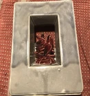 vintage mccoy arcature vase - 9-3/8 grey/red dbl vase w/bird sculpture - VGC