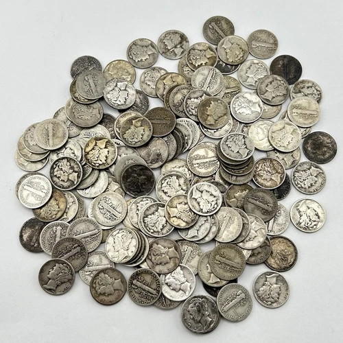 $15 Face Mercury Dime Ten Cent 10c 90% Silver Constitutional Coins