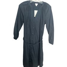 A New Day Women's Black Balloon 3/4 Sleeve Mini Shirtdress small NWT
