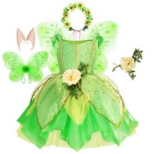 Fairy Costume for Birthday Party Halloween Costume Girls Princess Dress and A...