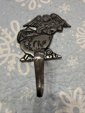 Grandeur Noel Angel Stocking Hanger Cast Iron Vintage -Silver Colored- Heavy