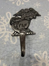 Grandeur Noel Angel Stocking Hanger Cast Iron Vintage -Silver Colored- Heavy