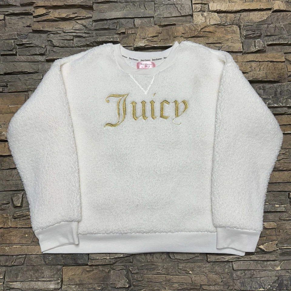 Conjunto de roupa de dormir Juicy Couture feminina grande branca difusa lã pilha profunda roupa íntima - Imagem 2 de 4
