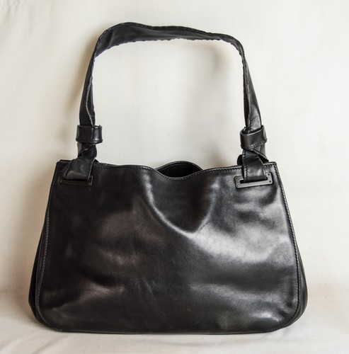 GUCCI Vintage 90's Tom Ford Leather Knot Shoulder Bag Purse Black Italy