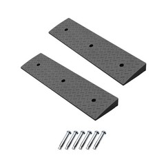 Heavy Duty Rubber Curb Ramps, 2'' Rise, 2 Pack, 11000 LBS Capacity Threshol...