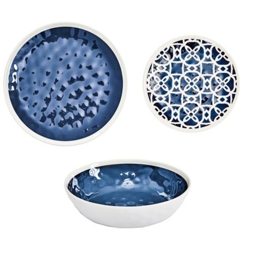 Azul Melamina Conjunto De 2 Platos O Bols Camping Picnic Barbacoa - Elegir